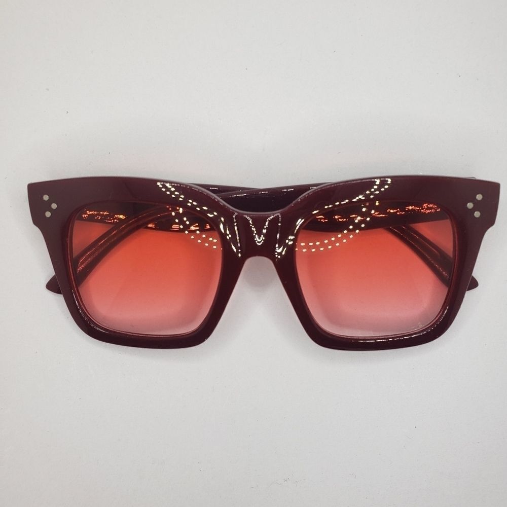 𝅺red cat eye square sunglasses